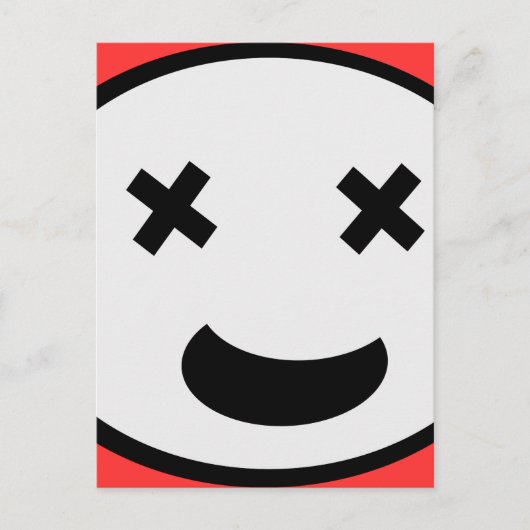 X間抜けアイズ楕円顔 ポストカード (正面)