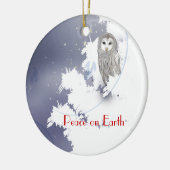 X003_Winterのフクロウ、地球の平和 セラミックオーナメント (左)