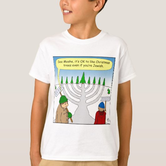 x04ユダヤ人はクリスマスの-漫画を余りに好みます tシャツ (正面)