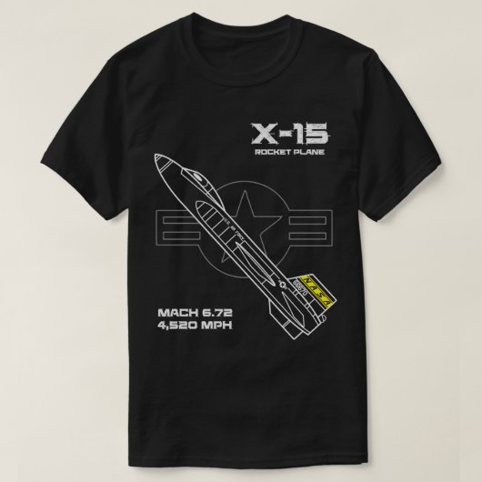 X15ロケット飛行機 Tシャツ (デザイン正面)