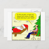 x30サンタは彼のセラピスト-漫画に話します シーズンポストカード (正面/裏面)