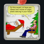 x30 Santaが彼のセラピストに話す – Cartoon メタルオーナメント<br><div class="desc">サンタ疑問に思が何で考えすか？シュガープラム…頭の踊り。</div>