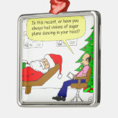 x30 Santaが彼のセラピストに話す – Cartoon メタルオーナメント (左)