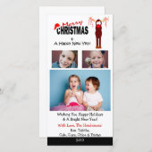 X4トナカイのキャンディ・ケーンのクリスマスカード シーズンカード (正面/裏面)