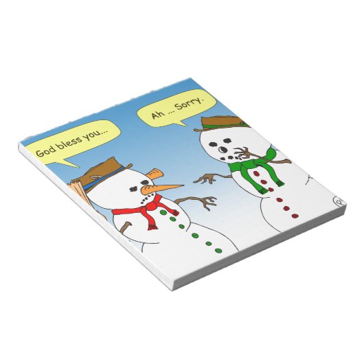 x58雪だるま神は人参漫画を祝福 ノートパッド (アングル)