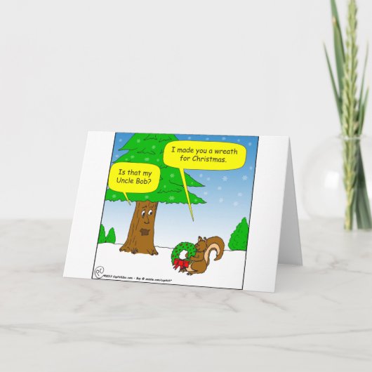 x59叔父さんボブのクリスマスのリースの漫画 シーズンカード (正面)