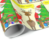 x79他のトナカイの漫画 ラッピングペーパー (ロールコーナー)