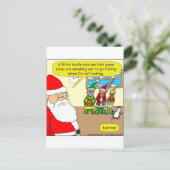 x81サンタの小妖精や小人が魚釣りした？漫画 シーズンポストカード (スタンド正面)