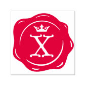 X -アンティークワックスシールゴシック王冠イニシャル文字 セルフインキングスタンプ (デザイン)