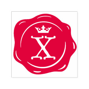 X -旧式なワックスのシールのゴシック様式王冠の大文字 セルフインキングスタンプ