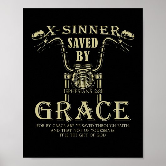 X – 罪人バイグレース救クリスチャン信仰バイバイク ポスター (正面)