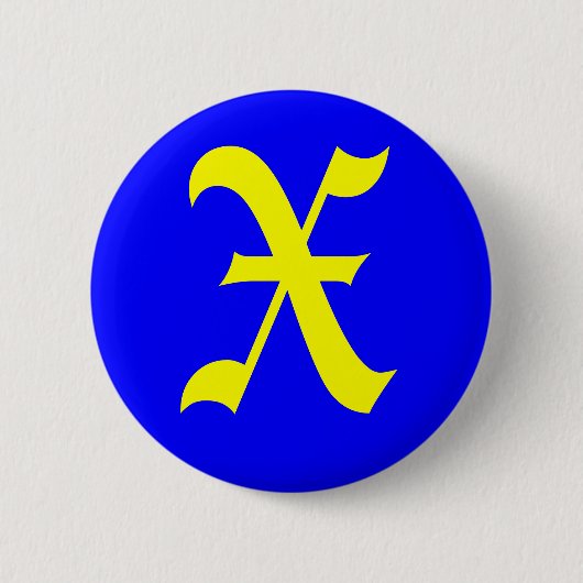 X – 英語(旧) 缶バッジ (正面)