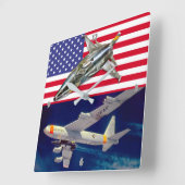 X-15 "MACH 6"米国 スクエア壁時計 (傾斜)