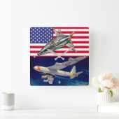 X-15 "MACH 6"米国 スクエア壁時計 (ホーム)