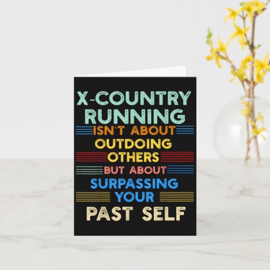 X-country Running Is Outwork Your Past Self Sitive カード (黄色い花)