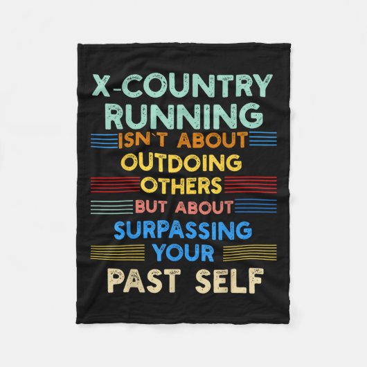 X-country Running Is Outwork Your Past Self Sitive フリースブランケット (正面)