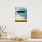 X-Filesの信じる心、90年代のレトロな映画、エイリアンUFO ポスター (キッチン)