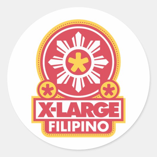 X-Large Filipino – 赤 ラウンドシール (正面)
