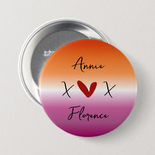 X Love X サンセット レズビアン フラッグ バッジ