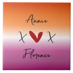 X Love X レズビアン フラグ サンセット セラミックタイル