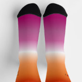 X Love X Sunset Lesbian Flag ソックス (上部)