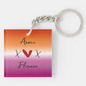X Love X Sunset Lesbian Flag Acrylic Keychain キーホルダー (裏面)