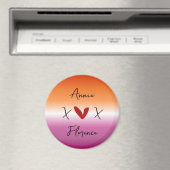 X Love X Sunset Lesbian Flag Magnet マグネット (インサイチュ (食洗機))