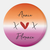 X Love X Sunset Lesbian Flag Magnet マグネット (正面)