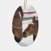 X-masのオーナメントかロバ及び子馬 セラミックオーナメント (左)