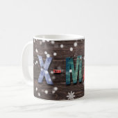X-Masのカラフルの手紙 コーヒーマグカップ (正面左)