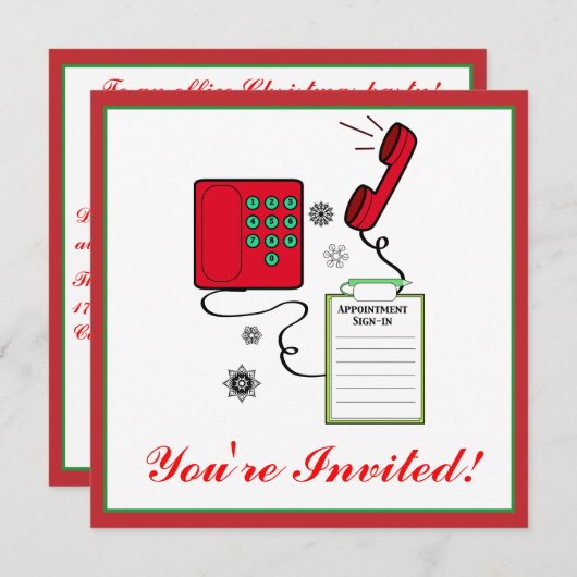 X-masのパーティの招待状: 医学または歯科医院 招待状 (正面/裏面)