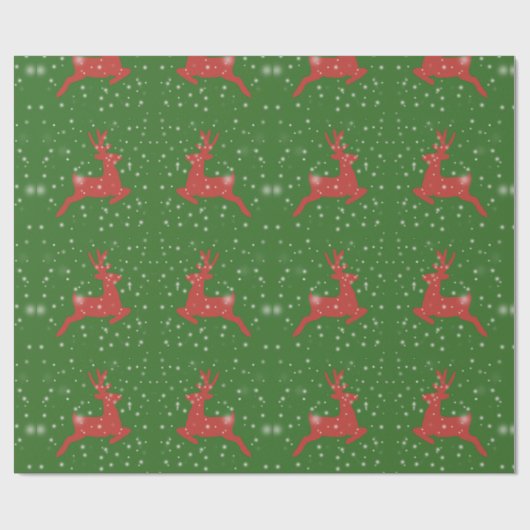 X-masの無光沢の包装紙を引いているシカ ラッピングペーパー (フラット)