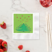 X-masツリーハートコインドカクテル紙ナプキンス 縁ありカクテルナプキン (インサイチュ)