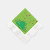 X-masツリーハートコインドカクテル紙ナプキンス 縁ありカクテルナプキン (角)