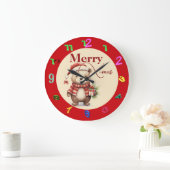 X-mas with a teddy ラージ壁時計 (ホーム)