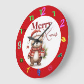 X-mas with a teddy ラージ壁時計 (傾斜)