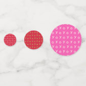 X & OのXOのXOバレンタインパーティー赤ピンク金ゴールド コンフェッティ (正面)