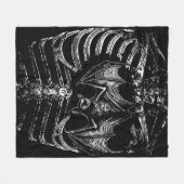X-Ray Skelett Korpus mit Fledermaus フリースブランケット (正面(横))