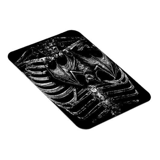 X-Ray Skelett Korpus mit Fledermaus マグネット (右側)