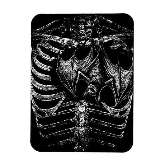 X-Ray Skelett Korpus mit Fledermaus マグネット (縦)
