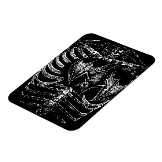 X-Ray Skelett Korpus mit Fledermaus マグネット (左側)