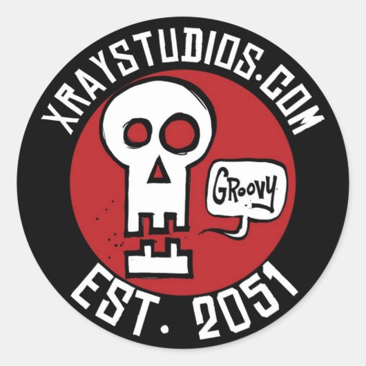 X-ray Studios Est 2051ステッカー ラウンドシール (正面)