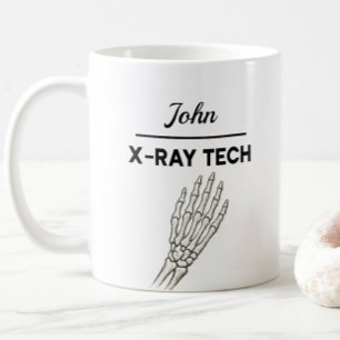 X-RAY TECH オリジナル 名前 レントゲン撮影 コーヒーマグカップ