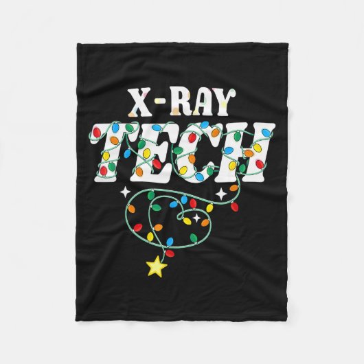 X-ray Tech Christmas Radiologic Technologist Techs フリースブランケット (正面)