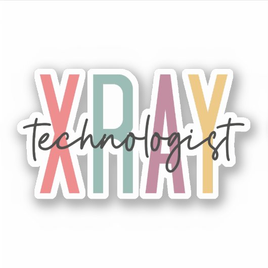 X-ray Tech Radiologic Technologist、X-ray Tech Squa シール (正面)