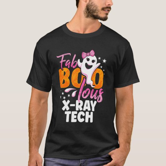 X-ray Tech Radiology Halloween Womens Fab Boo Lous Tシャツ (正面)