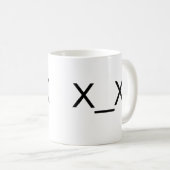 x_xの死んだ顔文字のマグ コーヒーマグカップ (正面右)