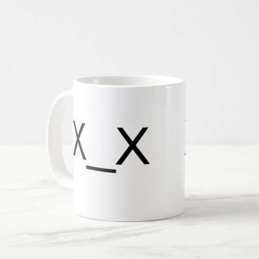 x_xの死んだ顔文字のマグ コーヒーマグカップ (正面左)