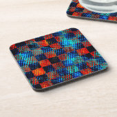 Xadrez azul, laranja, fake sujo ou manchado. コースター (左側)