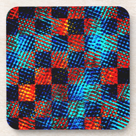 Xadrez azul, laranja, fake sujo ou manchado. コースター (正面)